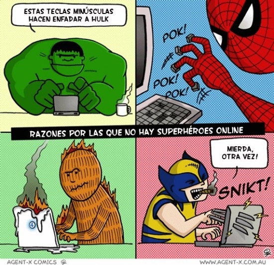 Razones por las que no hay superhéroes en Internet - meme