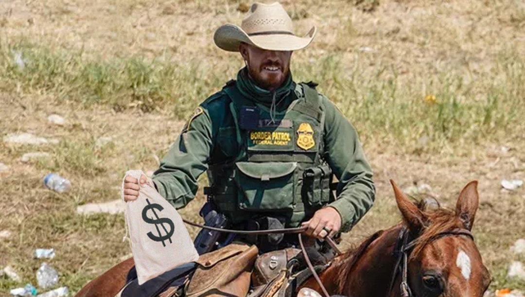 Mounted Border Patrol Ordered To Replace 'Whips' With Bags Of Money (Babylon Bee) - meme