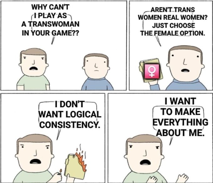 trans dudes aren't women tho - meme