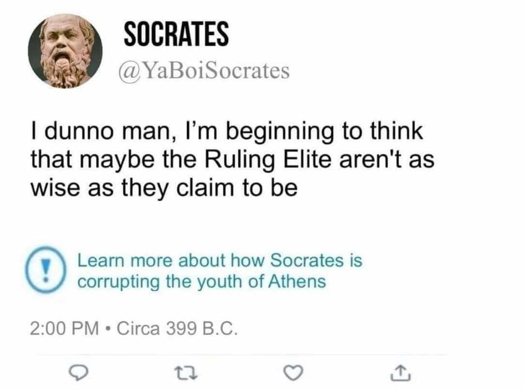 Time to go Socrates - meme