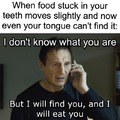 food stuck in your teeth