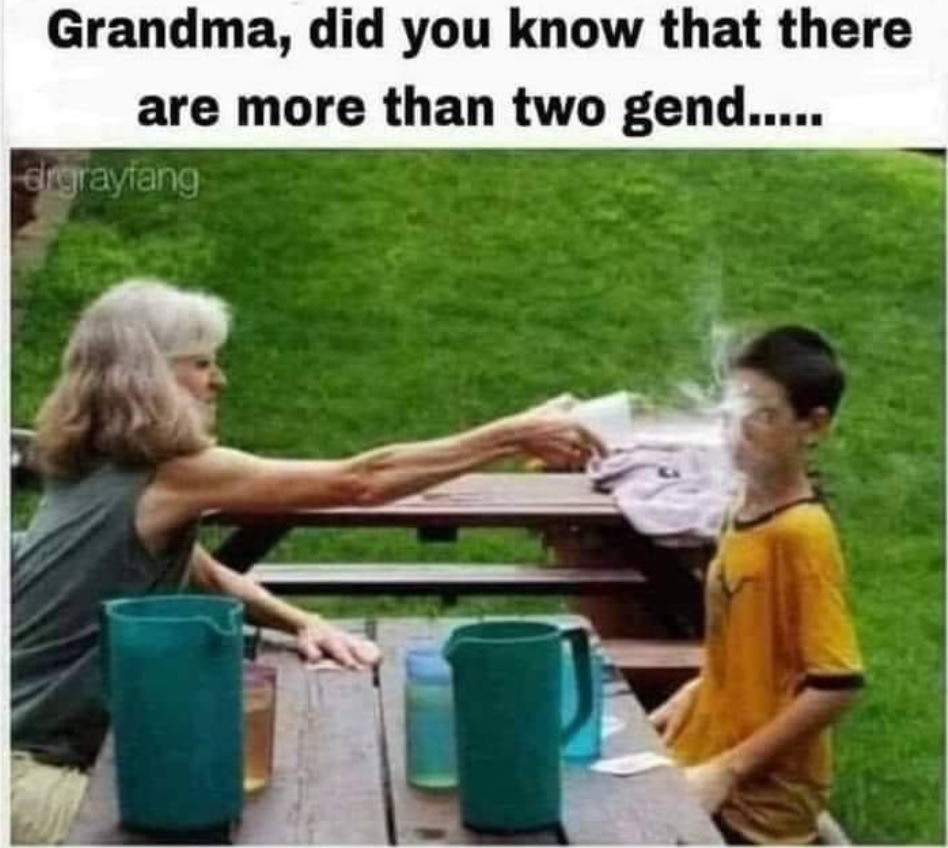 Grandson, do you know there are more than two pitchers of iced tea... - meme