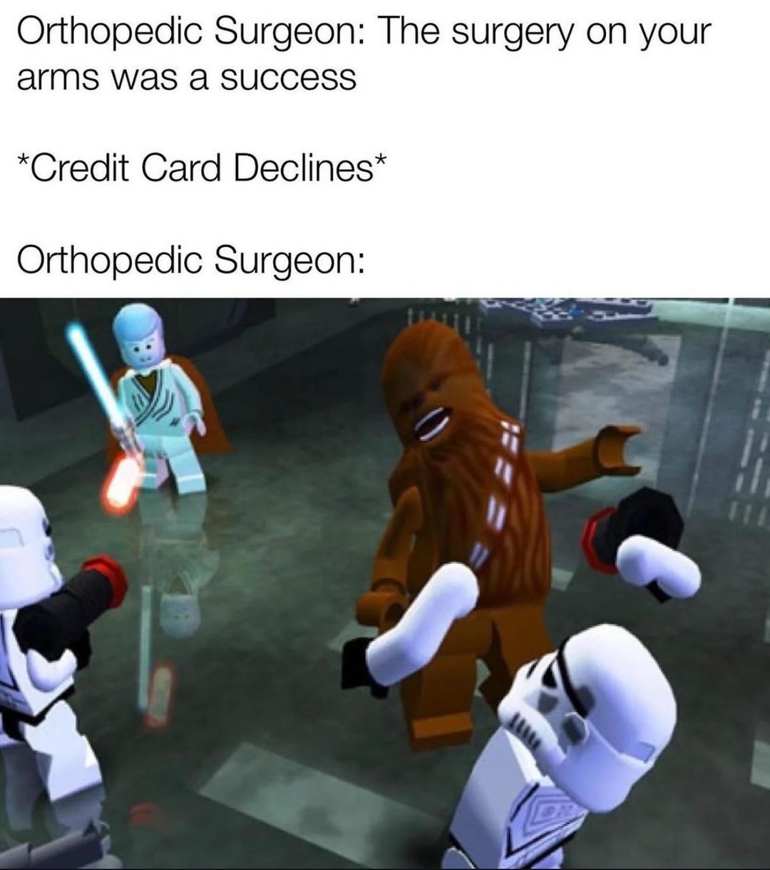 Your surgery went well... until your card declined - meme