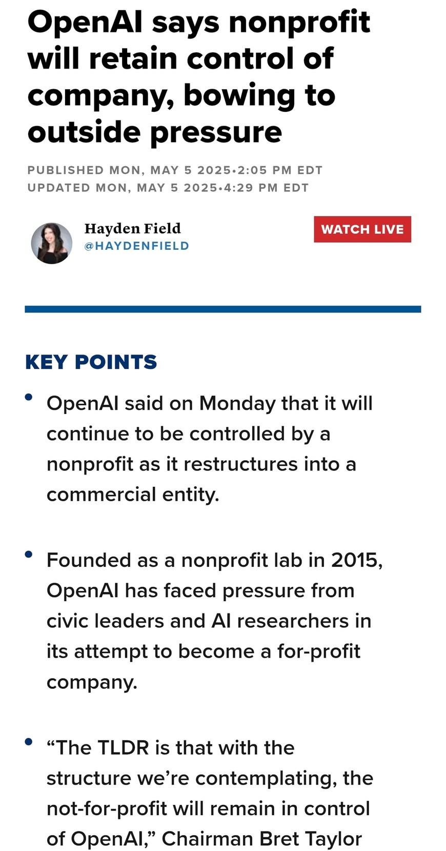OpenAI stays nonprofit... for now - meme
