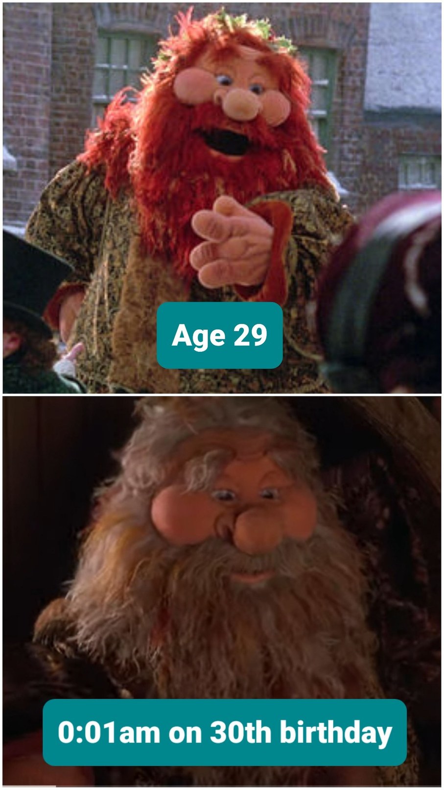 Age hitting like a train - meme