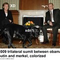 2009 meeting between obama, putin and merkel COLORIZED HD