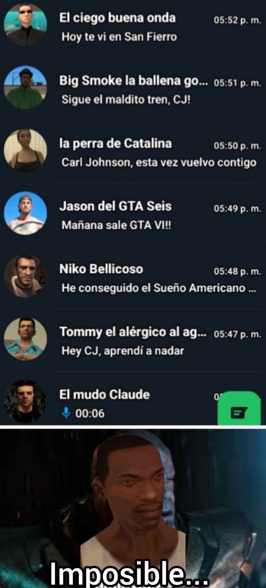 GTA San Andreas Whatsapp Edition - meme