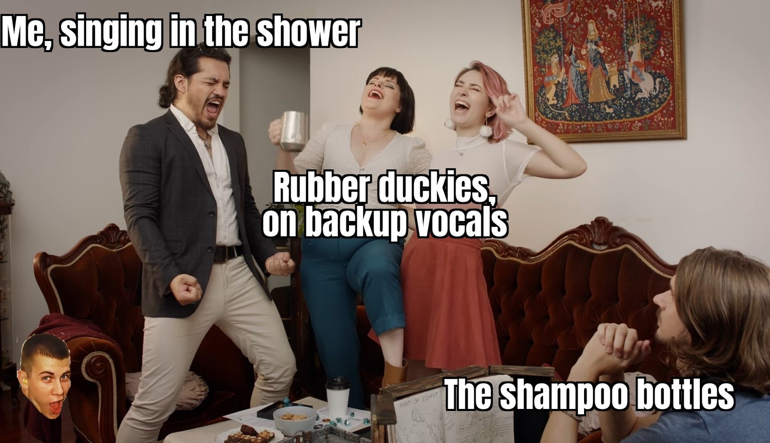 Singing in the shower - meme