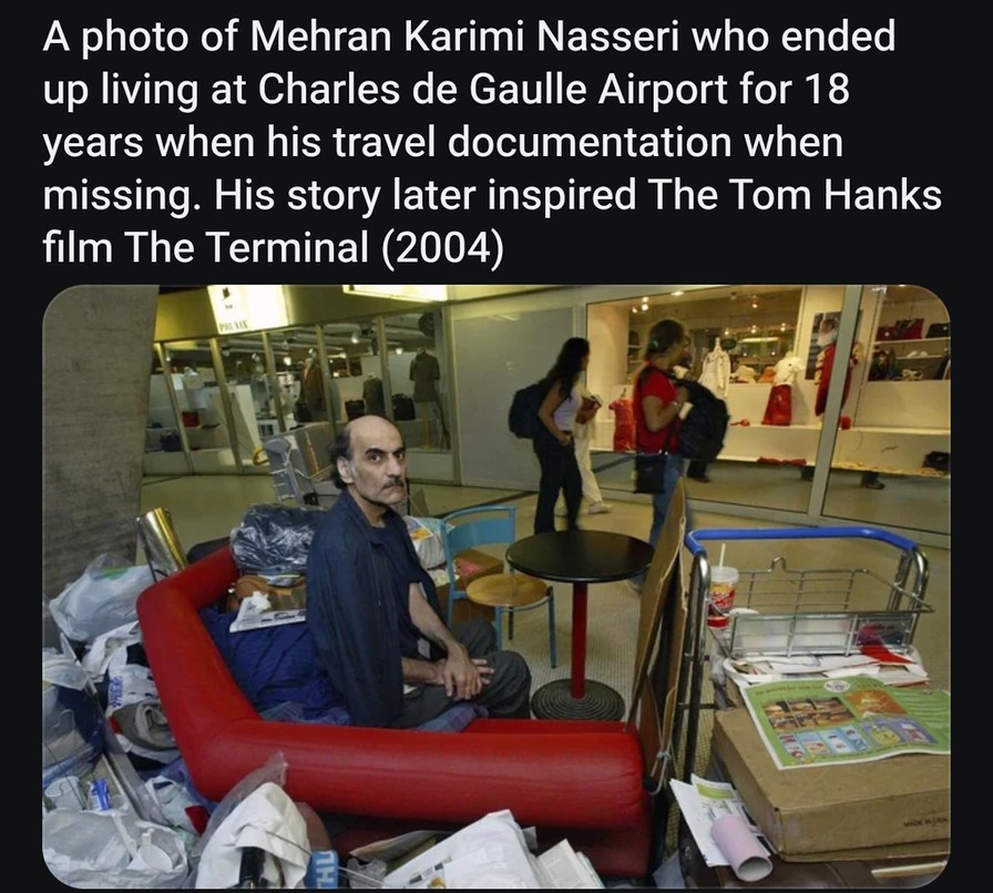 the man who lived in an airport for 18 YEARS - meme