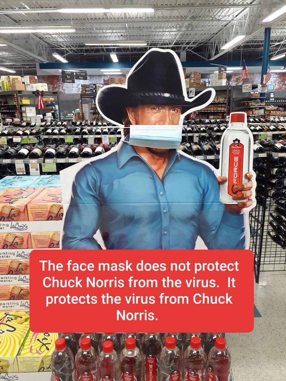 Chuck Norris Wearing a Face Mask - meme