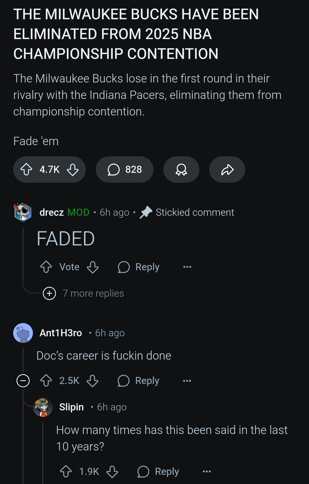 Milwaukee Bucks just got bounced and Twitter’s roasting Doc again - meme