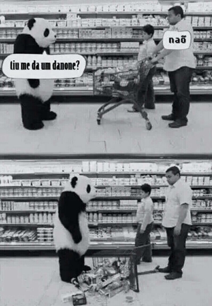 Da um danoninho pro panda aê - meme