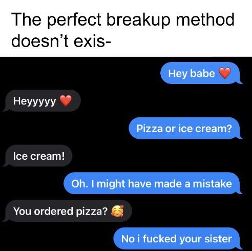 pizza or ice cream. wait. - meme