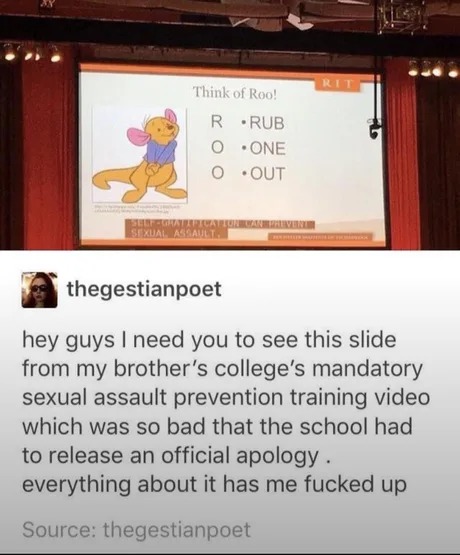 Inappropiate sexual assault prevention training video - meme