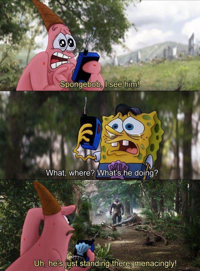 He's just standing there.... MENACINGLY!!! - meme