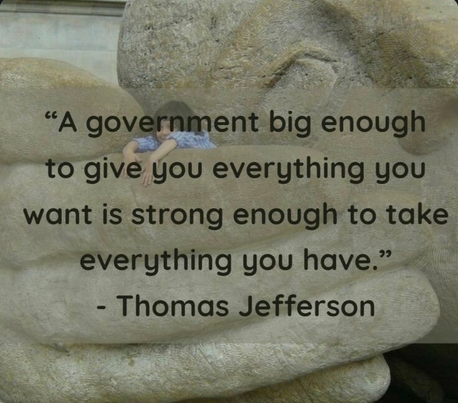 Big government gives with one hand, takes with the other - meme