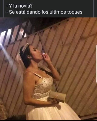 La novia fumeta - meme