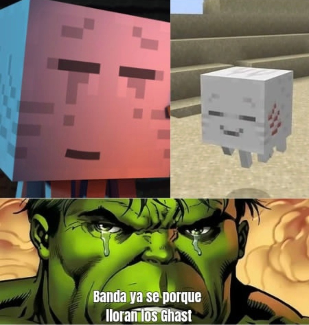 Ya sé por qué lloran los Ghast (Minecraft) - meme