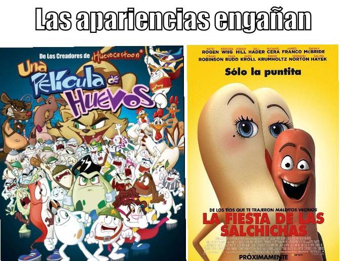 Contexto: una película de huevos tenía un estilo de animación adulto, y aún así es recomendable para todo público, mientras que el de la derecha se veía como una animación "infantil" y eso troleo a los padres - meme