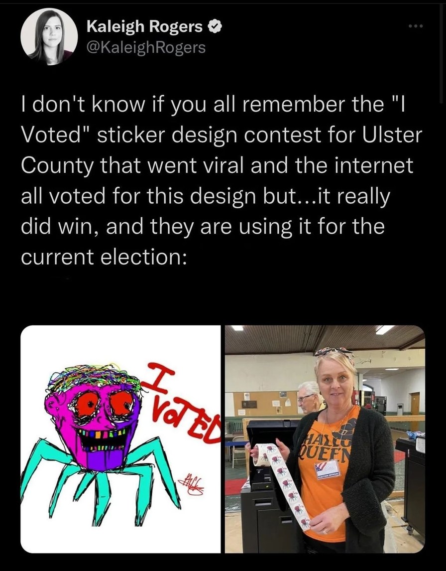 The vote that really mattered: sticker design - meme
