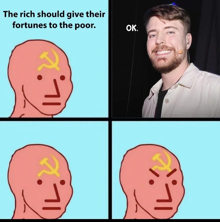 Communism vs Mr Beast - meme