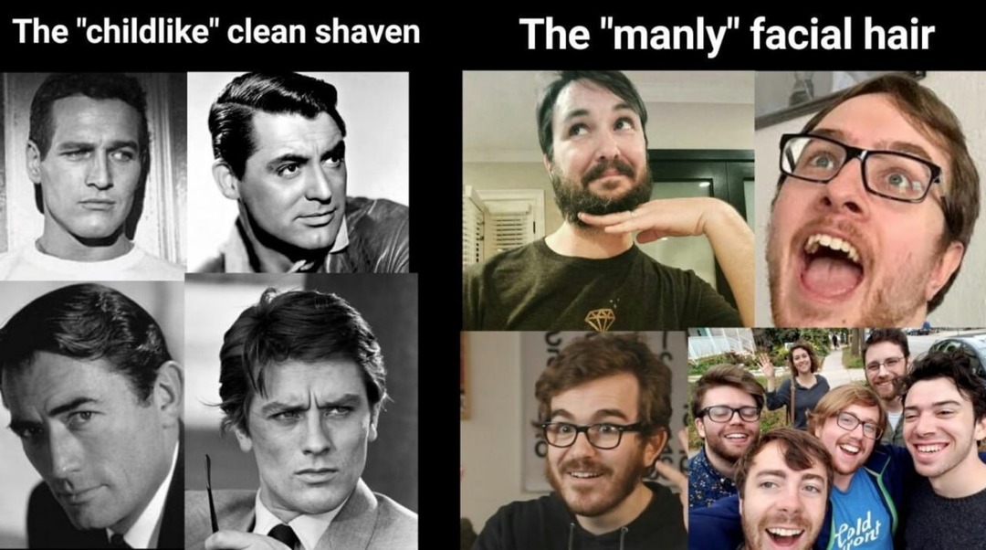 Chad clean shaven - meme