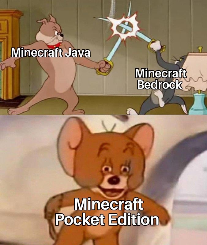 Jouez à la version que vous voulez, de toute façon Minecraft est Minecraft - meme