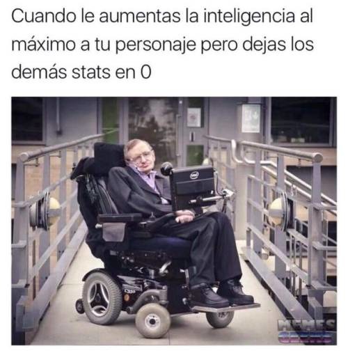 Personaje al que le metes el máximo de puntos a inteligencia - meme