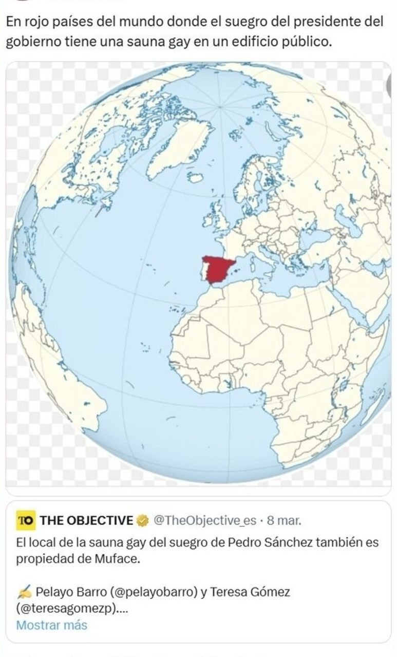 Mapa de países donde el suegro del presi tiene spa exótico - meme