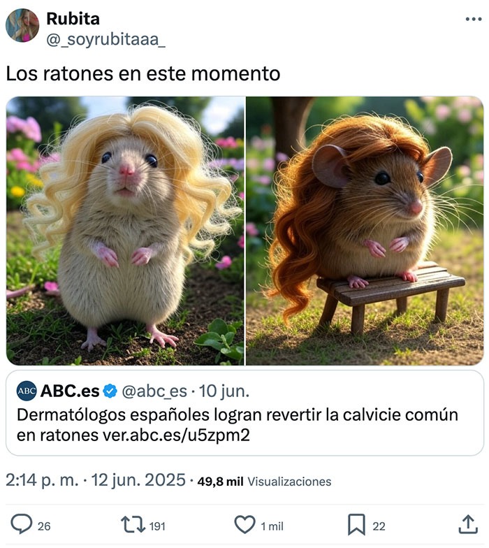 ratones calvos recuperan pelo y todos queremos ser ellos - meme