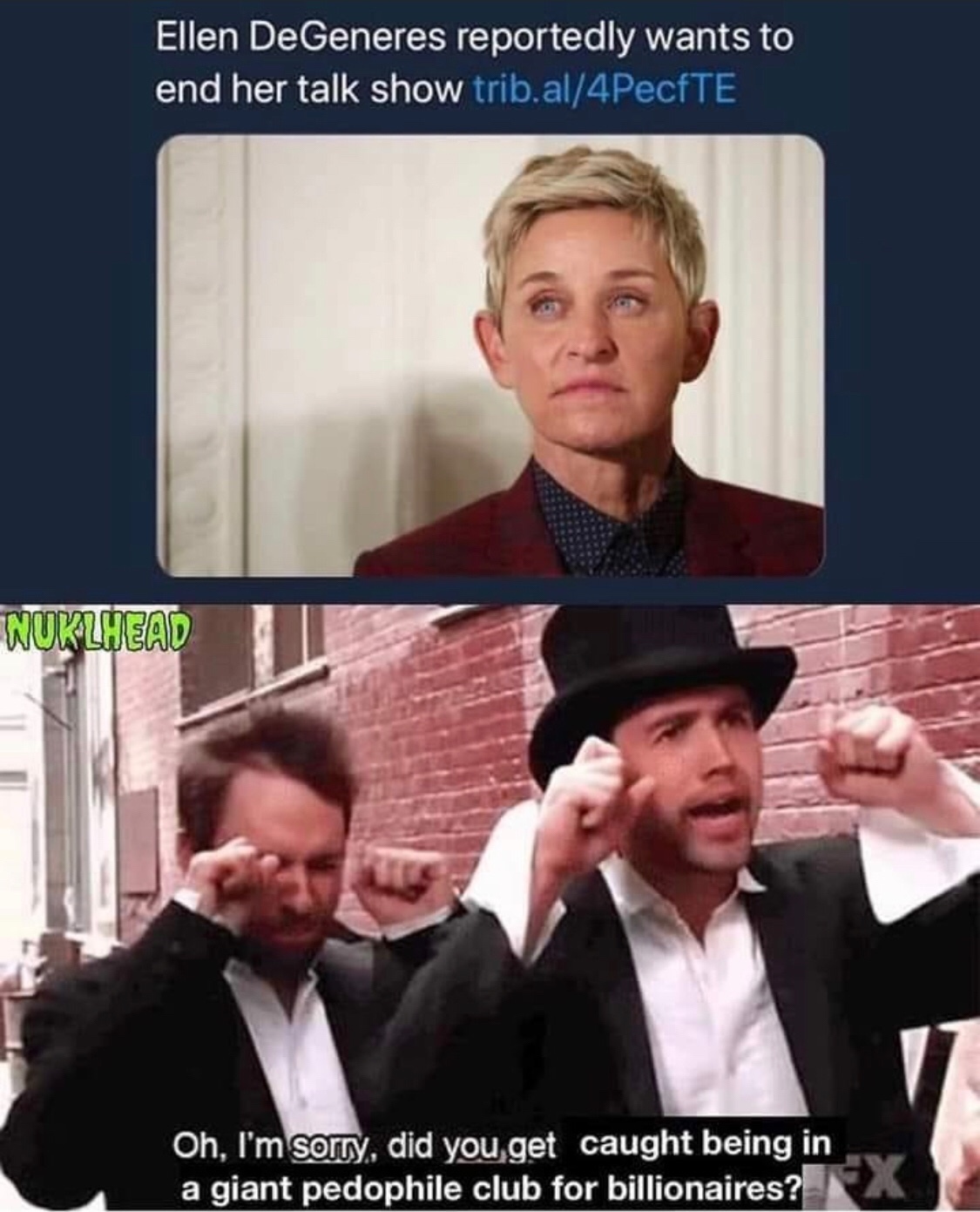 Ellen degenerate doesn’t deserve any sympathy - Meme by josh phish21 ...