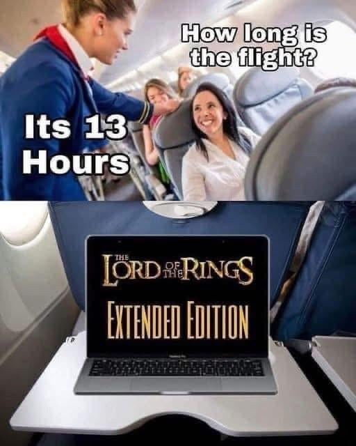 what to do during a 13 hour flight - meme