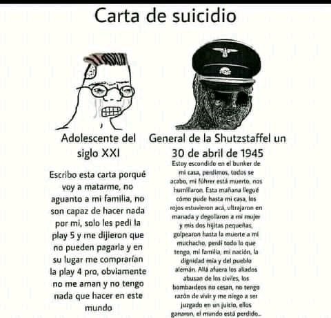 ´carta de suicido - meme