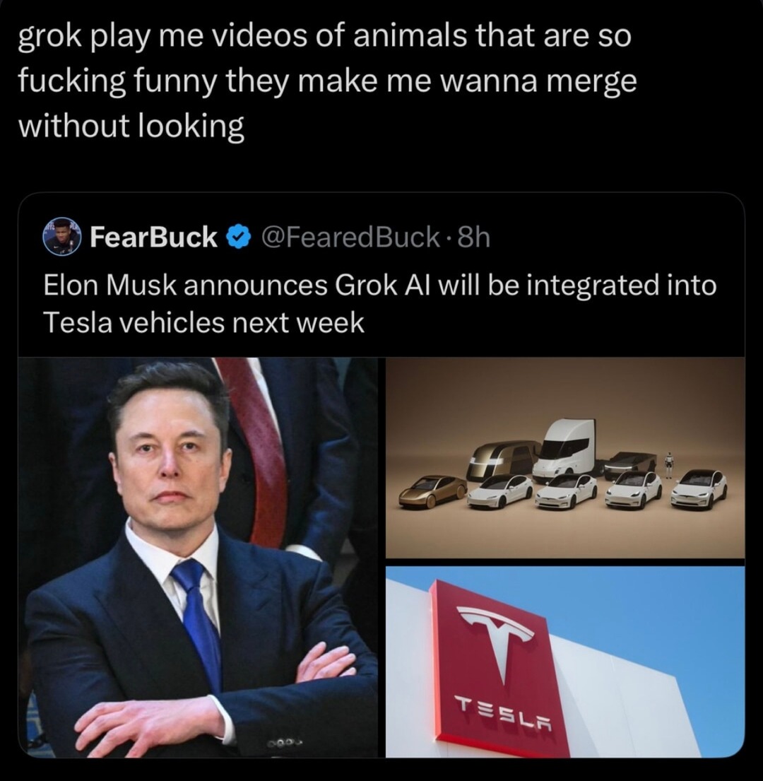 Grok AI gonna crash Teslas with animal memes