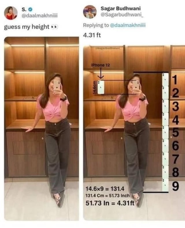 Guessing your height - meme