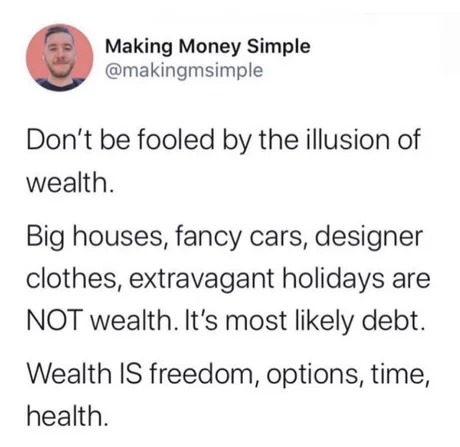 Wealth is freedom - meme