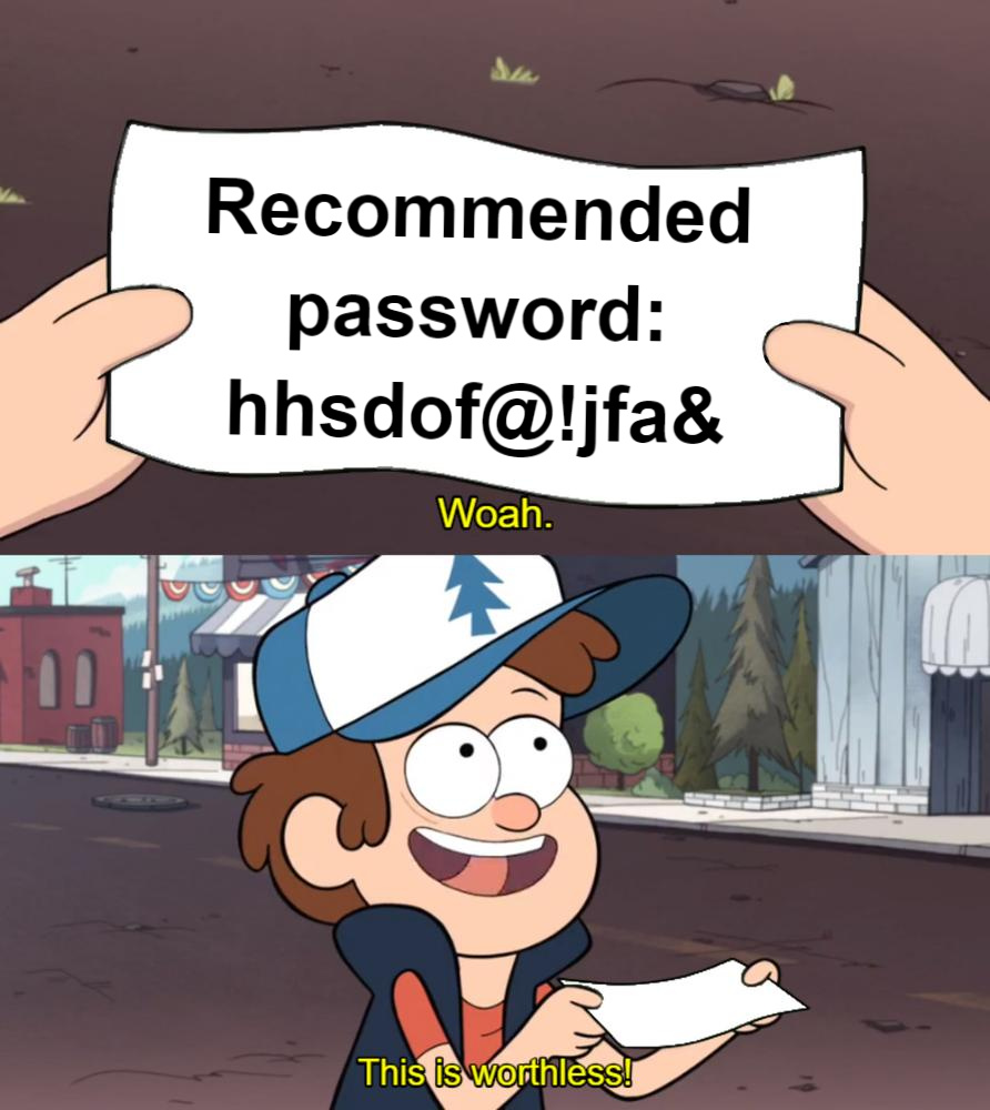 Recommended password - meme