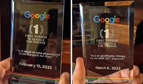 Google's first person to phrase prizes - meme