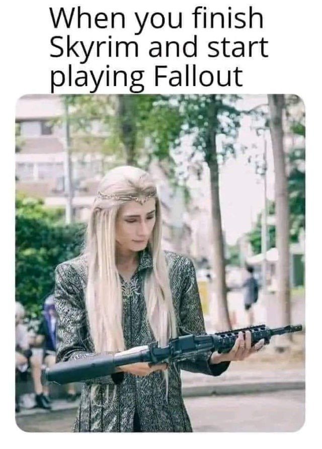 from skyrim to fallout - meme
