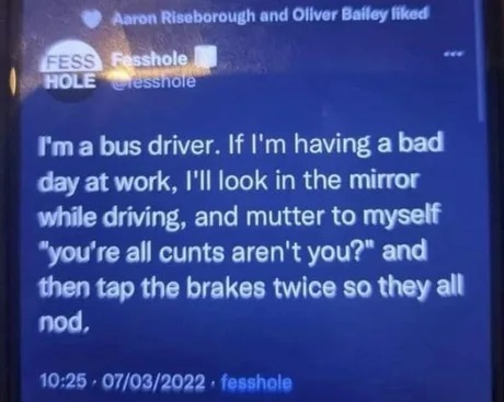 Bus driver has problems - meme