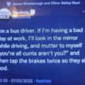 Bus driver has problems