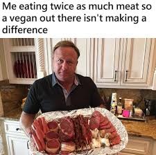 Damned vegans - meme