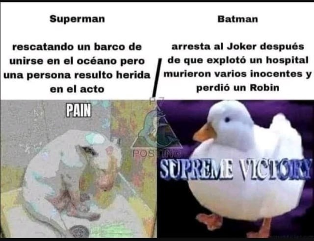 Diferencias entre Batman y superman - meme