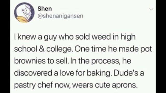 wholesome, from dealer to pastry chef - meme