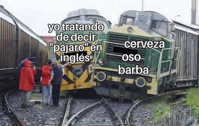 Yo tratando de hablar inglés con 3 cervezas encima - meme