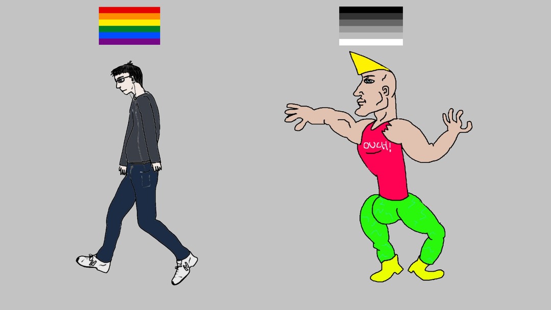 The Virgin LGBT vs The chad Heterosexualidad (Probablemente los dos son mierda) - meme