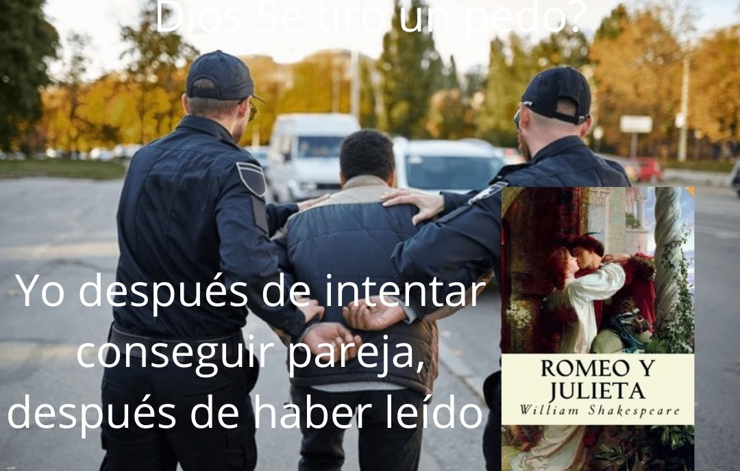 Contexto: En la escena de la fiesta, Romeo agarra la mano de Julieta y la besa como si nada - meme
