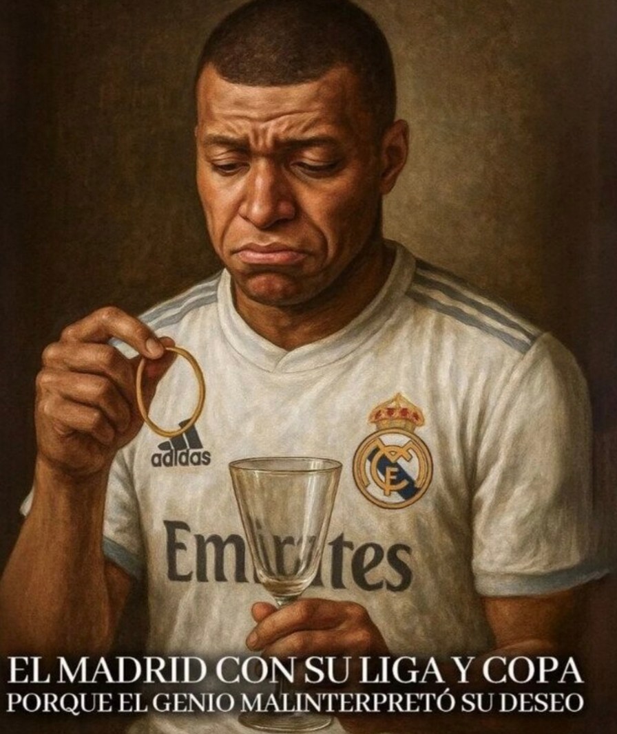 el madrid ganando liga y copa gracias a un deseo mal formulado - meme