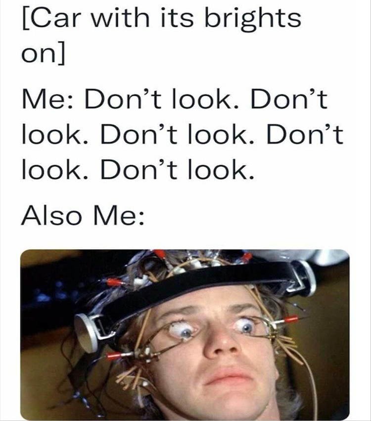 I do this trying to figure out if I need to give them the brights. - meme