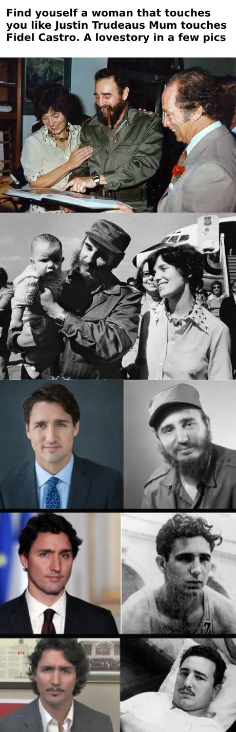 Trudeau and Fidel Castro - meme
